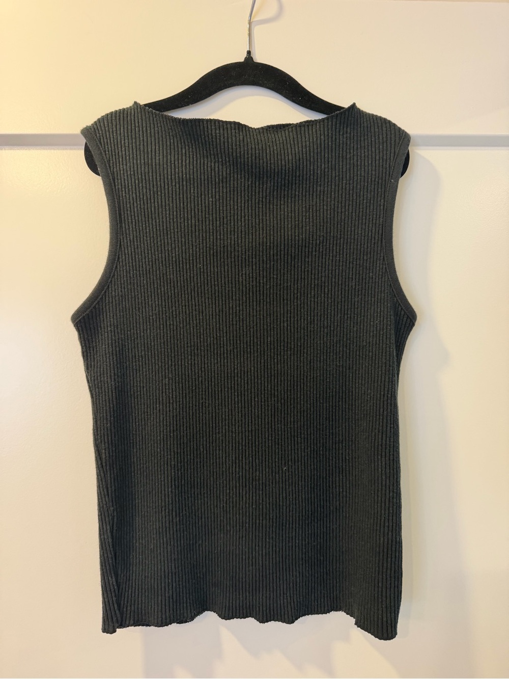 Afends Black Ribbed Tank Top